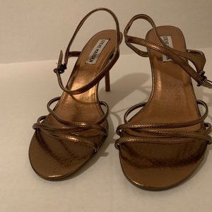 Steve Madden bronze strappy heels